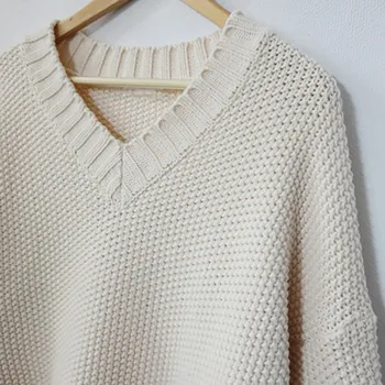 

Autumn Winter Women Sweaters Female Pullovers Casual V Neck Long Sleeve Fashion Thick Sweater For Women Warm Knitted Jumper