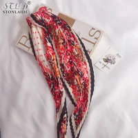 NEW Designer Pleated Square Imitated Silk Scarf For Women Floral Classy Chic Ladies Scarves Travel Neck Scarf Kerchief Bandana 1