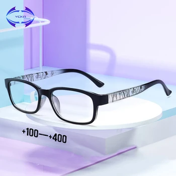 

VCKA Square Presbyopia Eyewear Women Men Lightweight Reading Glasses Plastic Reader Eyeglasses +1.0 +1.5 +2.0 +2.5 +3.0 3.5 4.0