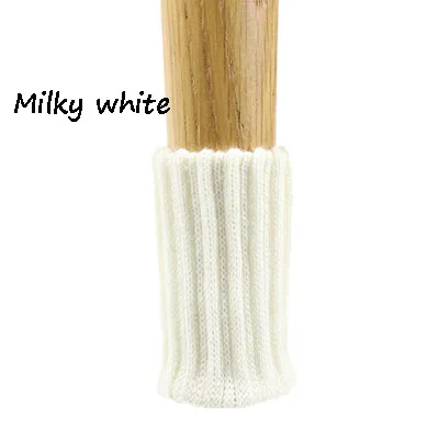 4pcs/Set Anti Slip Furniture Legs Mat For Chair Socks Bumper Damper Table Feet Rug Caps Felt Pads Knitting Protector milky white