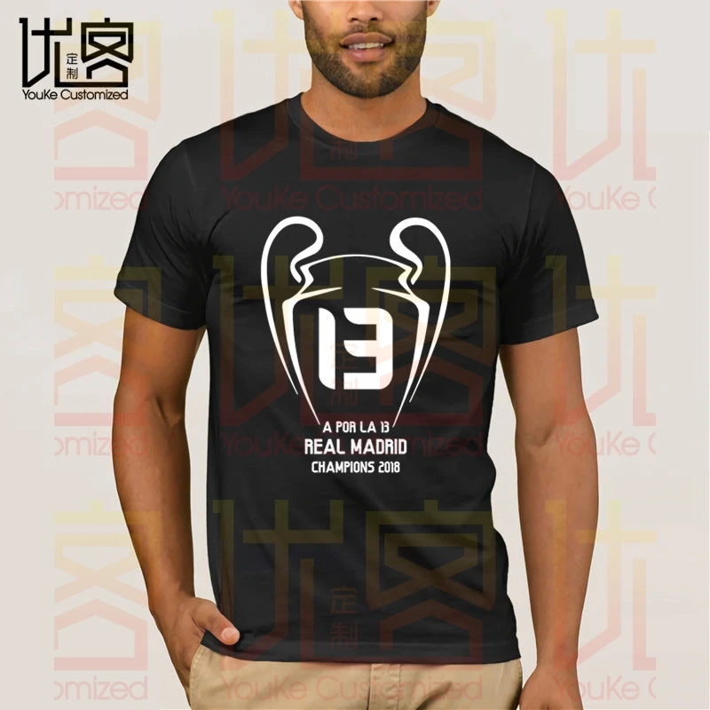 Новая футболка a por la 13 real champions 2018 Мадрид мужские и женские топы с короткими