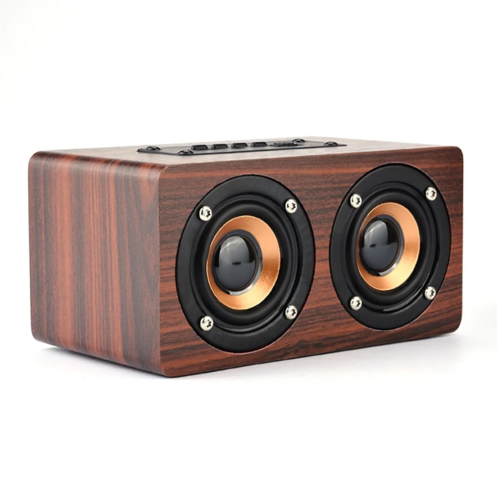 

N20D Wood Retro Wireless Bluetooth Speaker Dual Louder speaker 10W Subwoofer Sound Box Support TF Music Player