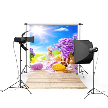 

Purple blossom Easter photography backgrounds polyester baby photo backdrop of photographic studio accessories photophone GE-051