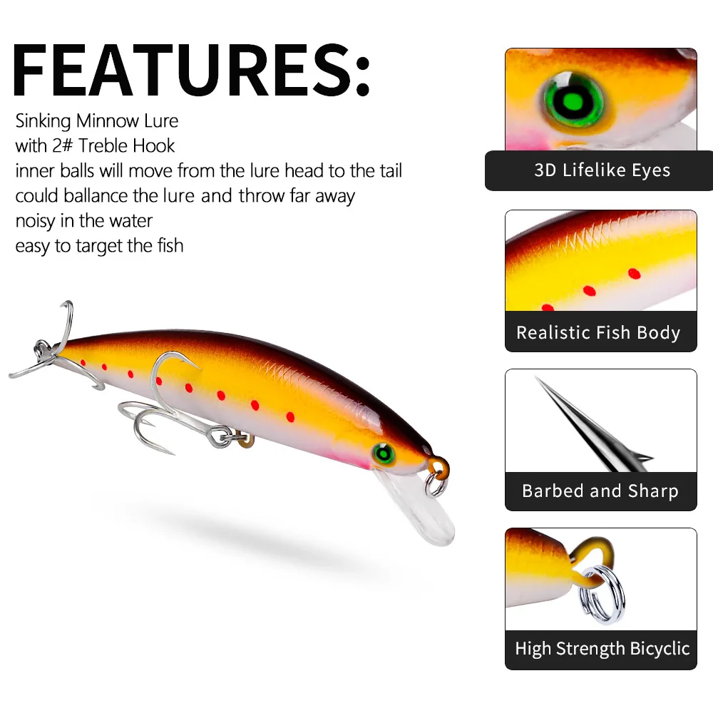 Minnow Fishing Lure 3d Eye Fish Baits