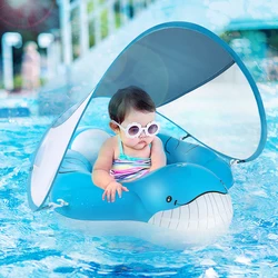 Anneau de natation gonflable pour bébé, flotteur avec auvent, piscine, Animal, jouet d'été, entraîneur de natation 