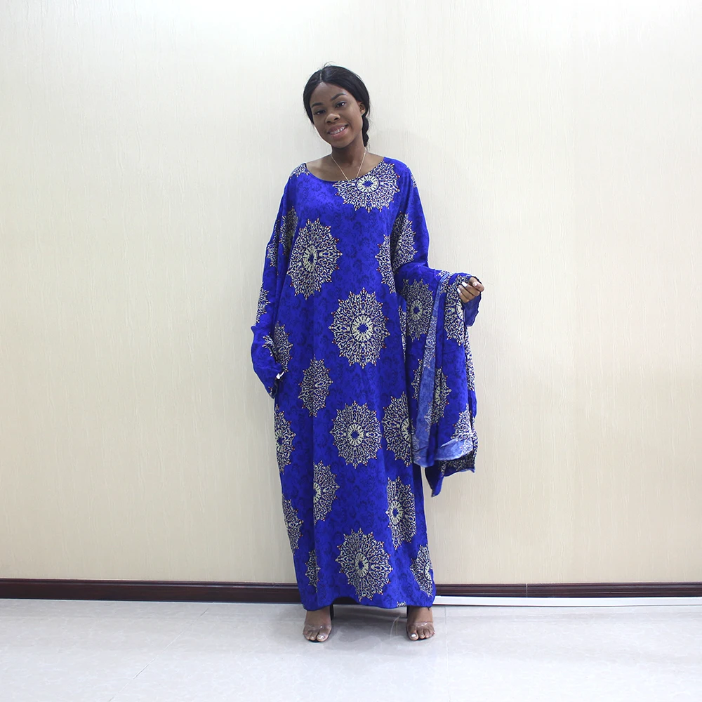 

Floral Print Casual Elegant Long Sleeve Long Dress African Dashiki Dress for Women Large Size