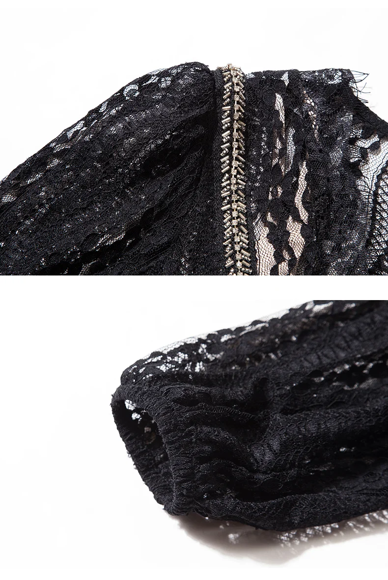 renda preto elegante com decote em v