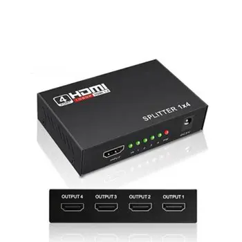 

HDMI Splitter 1 x 4 Hdmi Splitter 1 in 4 Out Powered Adapter with Full Ultra HD 1080P 4K/2K and 3D Resolutions