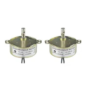 

CHANCS Gear Synchro Motor 2PCS TYC-50 110V AC 2.5-3RPM CW Fan Motor for Electric Fireplace