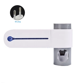 

Clean Toothpaste Dispenser Hotel Self Adhesive Detachable Toothbrush Holder Plug In Home Automatic Wall Mount UV Sterilizer