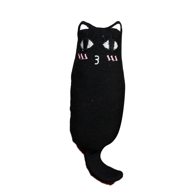 Зубов игрушки для кошек Catnip когти с накатанной головкой укус кошачья мята Когтеточка для кошек нового дизайна жевательные игрушки для кошек инструменты интерактивный модный домашних животных - Цвет: Black