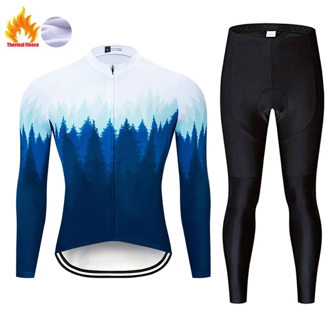 Зимний термальный флисовый комплект для велоспорта, одежда для горного велосипеда, одежда для велоспорта, комплект для велоспорта, Майо Ropa Ciclismo Invierno - Цвет: fleece set 1