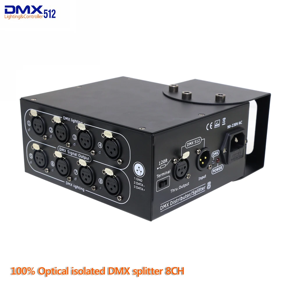 Сплиттер DMX 8 каналов dmx распределительный контроллер 100% Оптический