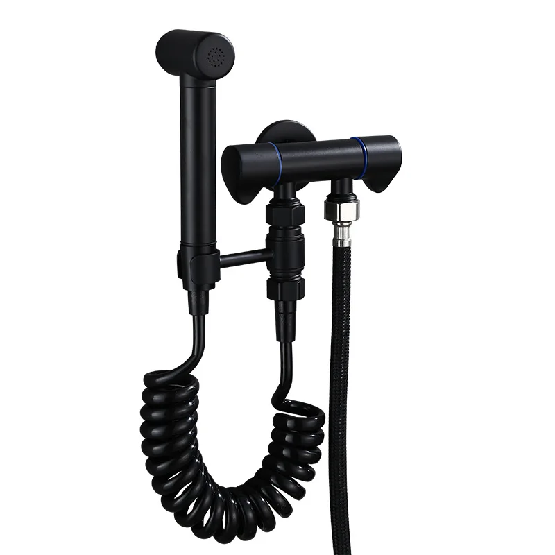 Hand held Toilet Bidet Sprayer set Kit Solid Brass Black Hand Bidet faucet for Bathroom hand sprayer shower head