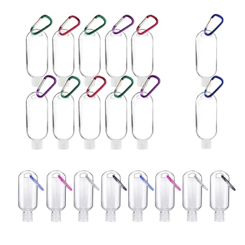 

2/8/10Pcs 50ml Travel Portable Clear Bottles with Keychain Containers Empty Refillable Skin Care Liquid Hand Sanitizer Container