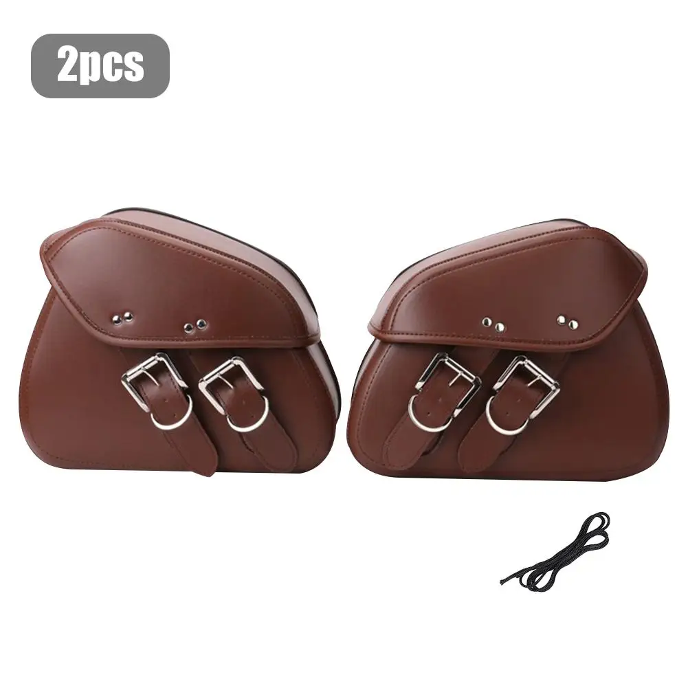 

2pcs Motorcycle Saddle Bag Set Medium Waterproof Insulated PU Leather Side Bag For Harley Indian Motorcycle Saddlebag Luggage