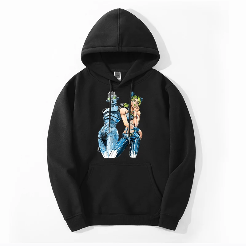 

2021 Autumn Winter Mens Stone Ocean JoJo's Bizarre Adventure Hoodie Sweatshirts Jolyne Cujoh JOJO Clothes Harajuku Hoody