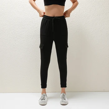 

Women High Waist Harem Pants Women Bandage Elastic Waist Stripe Casual Pants 2020 New