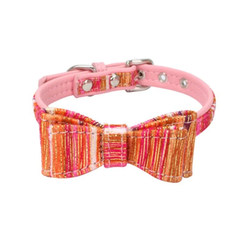 Pet Leash Collar Dog Training Outdoor Adjustable Pets Leash Pet Soft Fiber Pet Training Butterfly Bow Collar Pet Collar