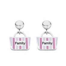 Модные ювелирные изделия для женщин семья серьги гвоздики из нержавеющей стали в форме сумочки кулон лучший рождественский подарок