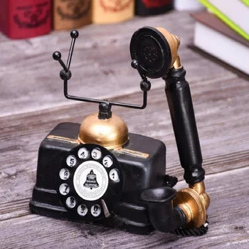 

Vintage Telephone Decor Resin Crafts Retro European Telephone Figurines Ornaments Home Decoration Model Ornaments Accessories