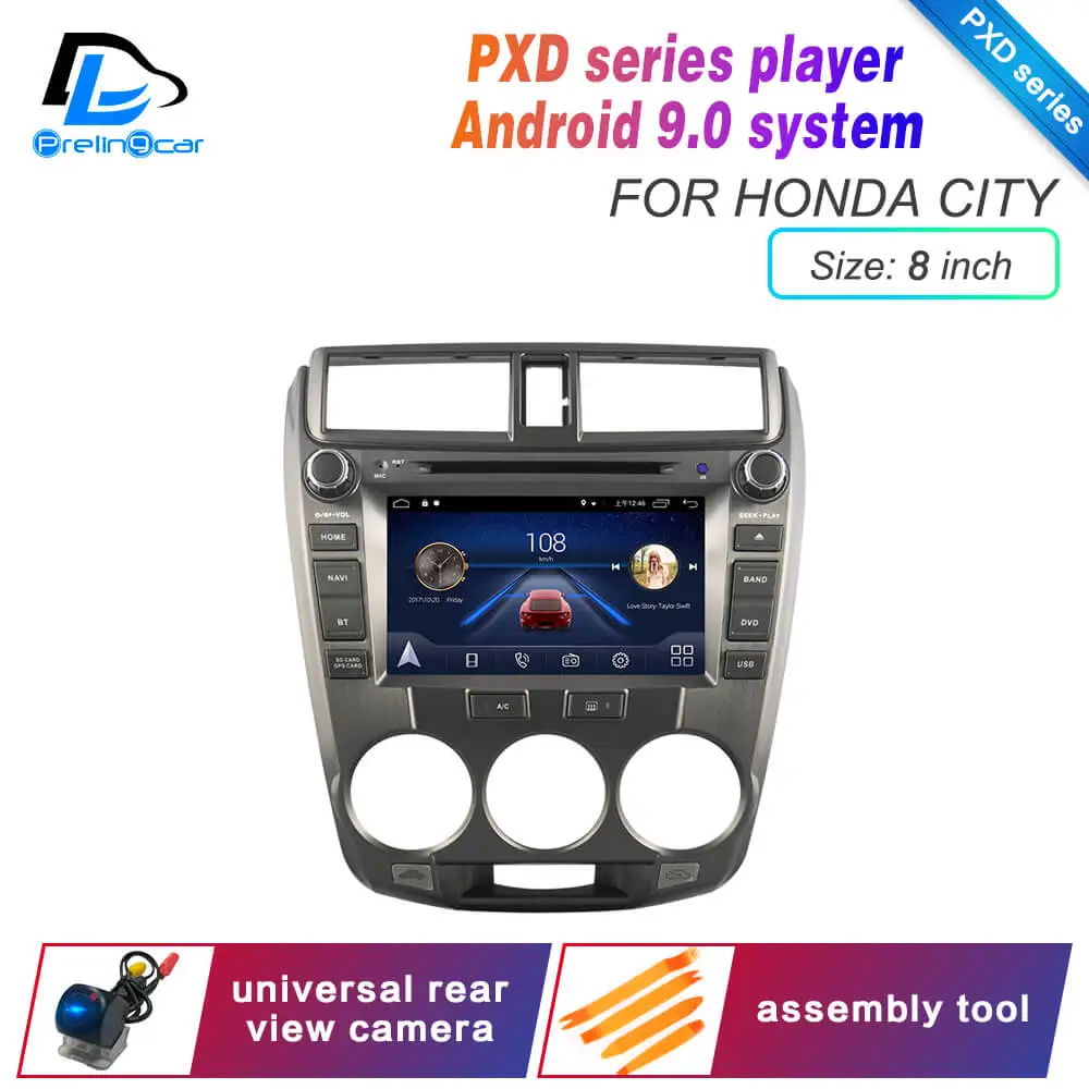 Android 9,0 DSP 4G Lte мультимедийный dvd-плеер для HONDA city 2008 года подголовник монитор Радио Стерео навигационная система - Цвет: pxd old city