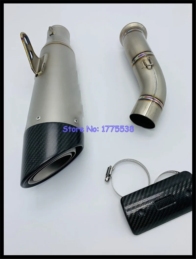 For KTM 790 890 Duke 2018-2023 Motorcycle Exhaust System with Titanium Alloy Muffler Silencer Link Pipe Carbon Cover Shield - Image 4