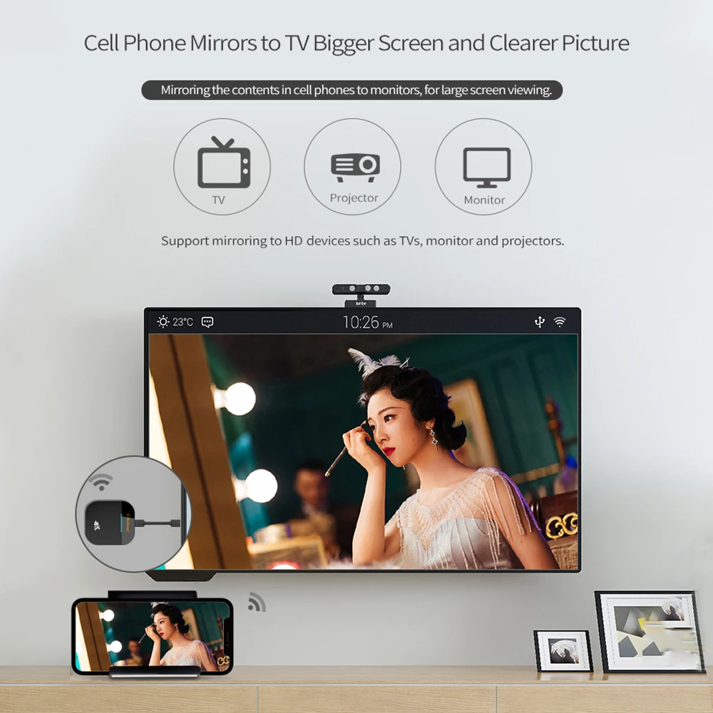 Wi-Fi дисплей приемник 4K UHD tv Stick Miracast DLNA AirPlay экран Mirrioring для IOS Android