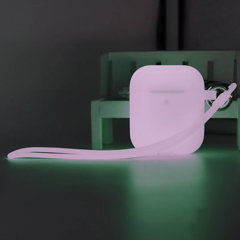 PK Силиконовый защитный чехол для Apple Airpods светящийся в темноте светящийся противоударный защитный чехол для гарнитура для Airpods Box - Цвет: PK