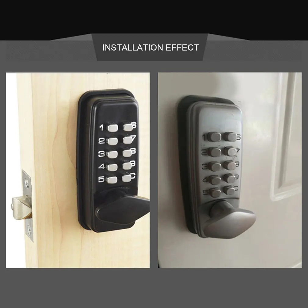 380B Digital Password Door Lock Mechanical Code Keyless Entry Door Lock Waterproof Non-Power Anti-rust Lock for 30-65mm Door