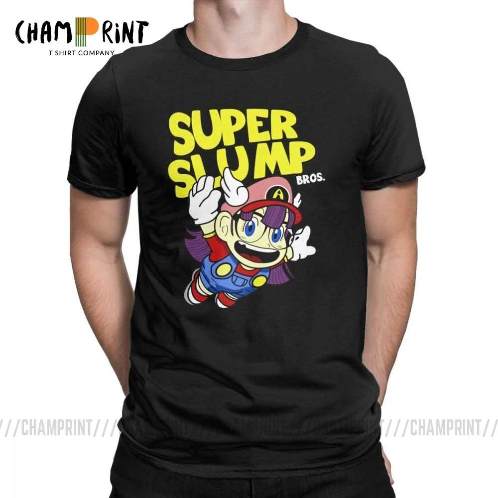 Мужские футболки Dr. Slump Забавные с коротким рукавом Super Bros топы круглым вырезом