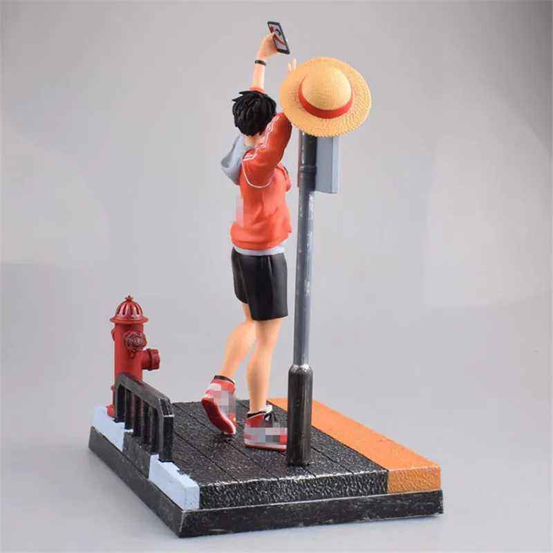 Одна деталь соломенная шляпа Пираты улица угол Луффи стоящая Статуэтка из ПВХ фигурка Коллекция Модель игрушки X3459