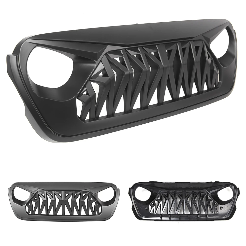 Shark Auto Front Grille Mesh Grill For Jeep Wrangler JL Unlimited 2/4 Door 2018-2019 & Jeep Gladiat