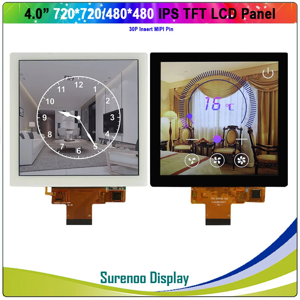 4 0 &quotэкран 720*720 480*480 MIPI IPS TFT ЖК модуль экран панели с емкостной сенсорной панелью