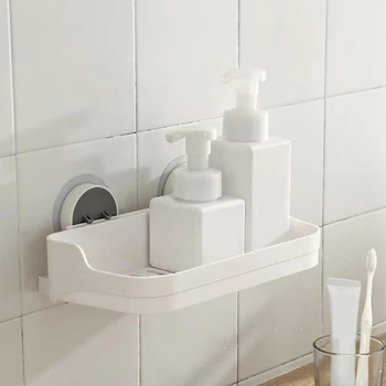 

Wall Storage Rack Bathroom Shelving Organizer for Shower Shampoo Holder Toilet Suction Cup Storage Rack Durable Accessories