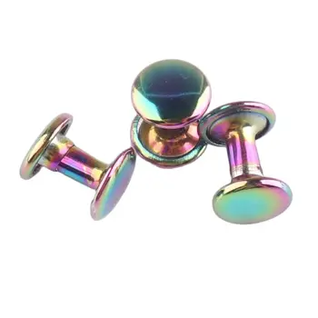 100sets Double Cap Rivets Rainbow Stud Collision Nail Spike Bag Belt Shoes Garment and Metal Tool For DIY Leather craft sewing