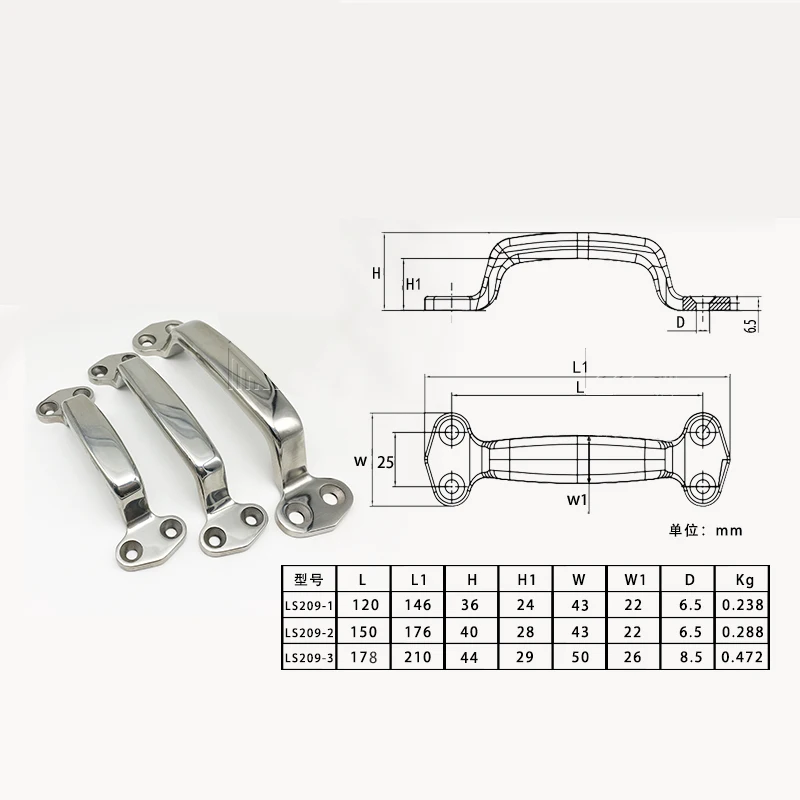 Thickened Solid 304 Stainless Steel Heavy Handle Plus Heavy Door Bow Knobs Industrial Load-Bearing Pull Handle