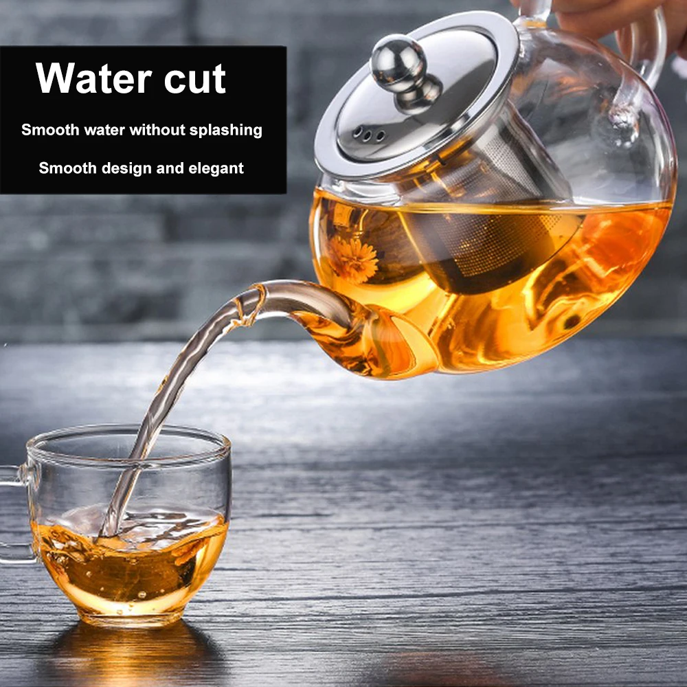 1100ml Teapot – Clear Borosilicate Glass Tea Kettle with Cup, Removable  Loose Tea Glass Infuser, Teapot Gift Set, Stovetop Safe - AliExpress