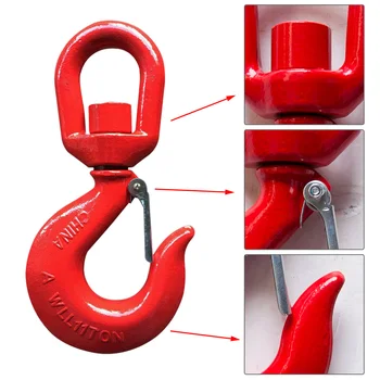 

1 Ton Rigging Quick Release Crane Alloy Steel Drop Forged Shackle Hanging With Latch Hardware Lifting Swivel Eye Hook Industrial