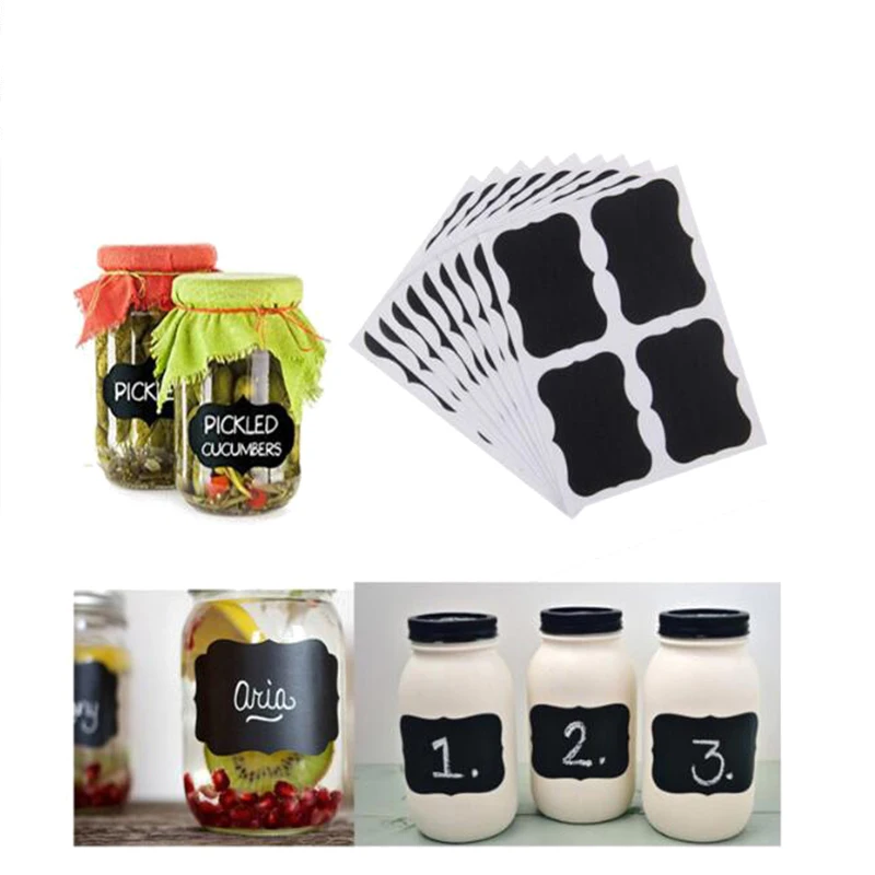 1set Chalkboard Label Kitchen Spice Organizer Stickers Jar Bottle Sticker Tags Blackboard Spice Stickers Kitchen Accessories