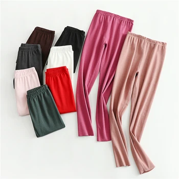 

Women Autumn Winter Warm Ankle Length Leggings Wool Bottoms Elastic Plain Solid Basic Bottom Skinny Thermal Pants Plus Size