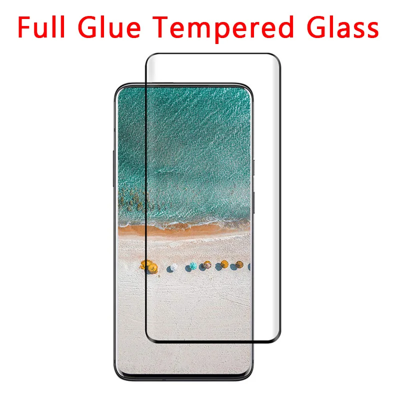 Полное клейкое закаленное стекло для защиты экрана для Oneplus 7T Pro 3D изогнутое полное клеевое стекло для Oneplus 7 Pro стеклянная крышка для камеры - Цвет: Матовый