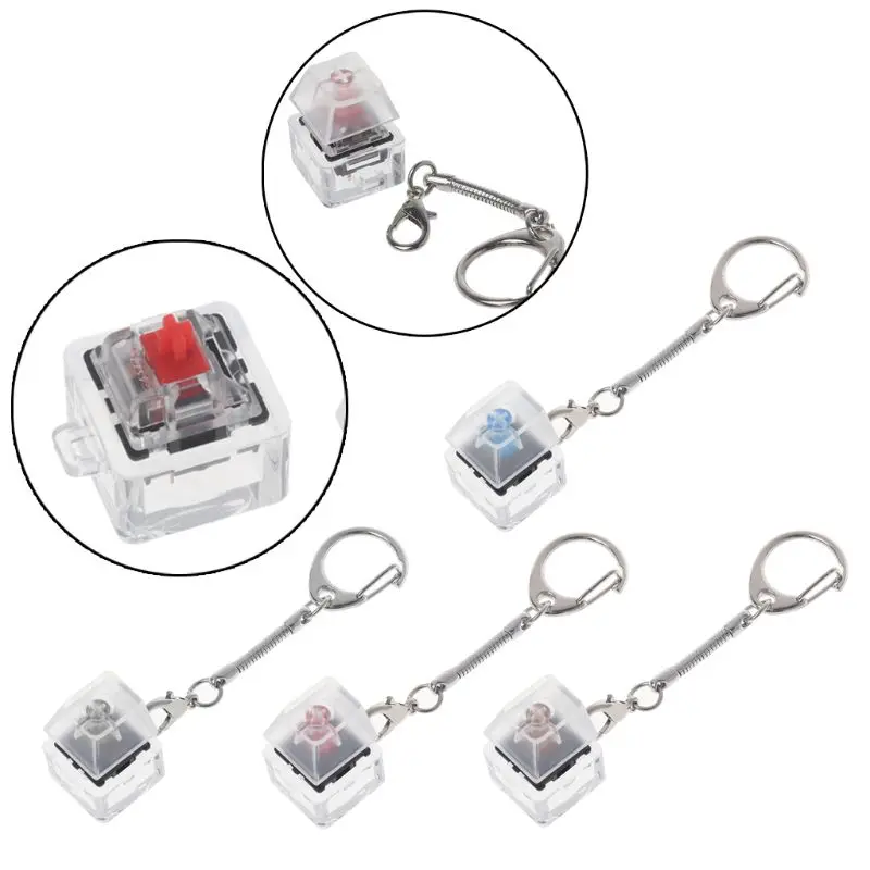 Porte-clés Clavier Mécanique Clicker - Lot De 2 Couleurs Pastel, Jouet Anti-stress, Fidget Tactile