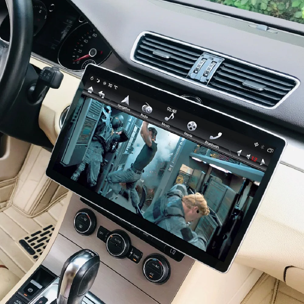 12 8 &quotPX6 Tesla стиль 100 ° вращающийся Экран 2 din Android 9 0 универсальный автомобильный DVD