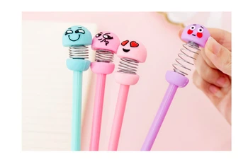 

Wholesale Gel Pen Creative Web Celebrity Expression Doll Neutral Pen 0.38mm Cartoon Bounce Doll Offices Stationery GP492