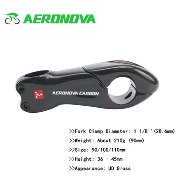 

AERONOVA Carbon Fiber MTB Size 31.8*90/100/110mm UD Gloss Bike Carbon Stem Fork Diameter 28.6mm