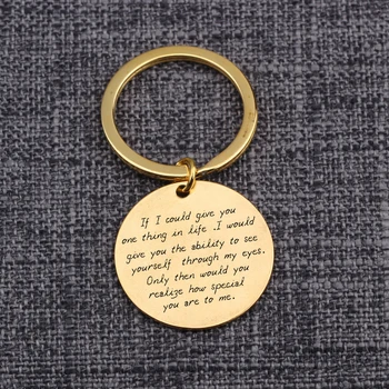 

Tags Car Charms Son Daughter Gift Pendants Round Tag Piece Jewelry Graduation Present Keyrings Bag Charms Key Holder Gifts