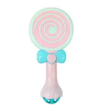 

Lollipop Shape Baby Rattle Toys Hand Shaking Grip Rattle Bells Developmental Musical Educational Toy Random Color