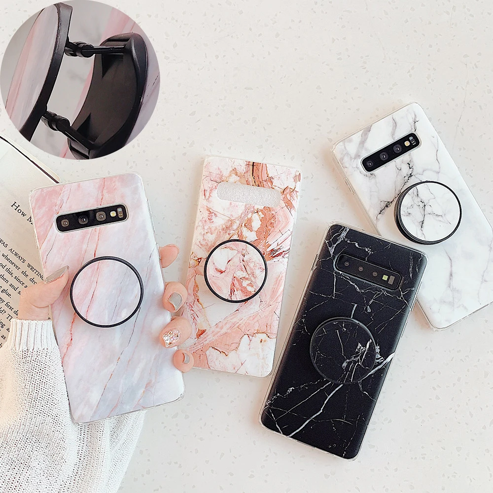 Мраморный чехол подставка для телефона Samsung A51 A71 S20 FE A42 A21S A50 A40 A70 Ultra S8 S9 S10 Plus