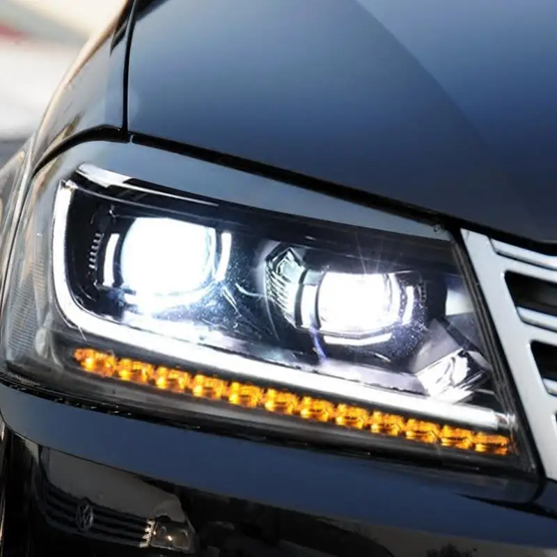 Drl Авто боковой указатель поворота светодиодные наружные дневные ходовые фары автомобильные фары в сборе 12 13 14 15 16 для Volkswagen Magotan